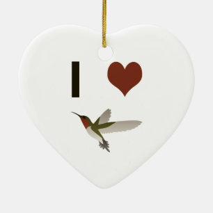 I heart Hummingbirds Ceramic Tree Decoration