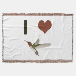 I heart Hummingbirds Throw Blanket