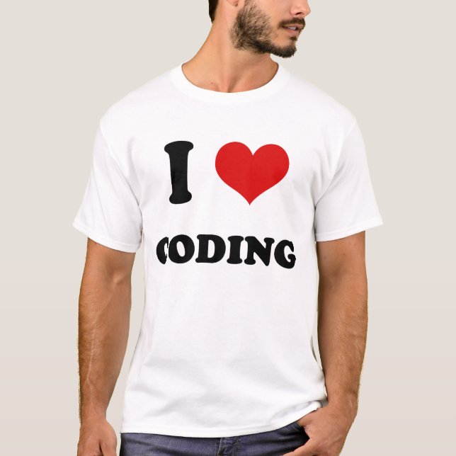 I Heart I Love Coding T-Shirt (Front)