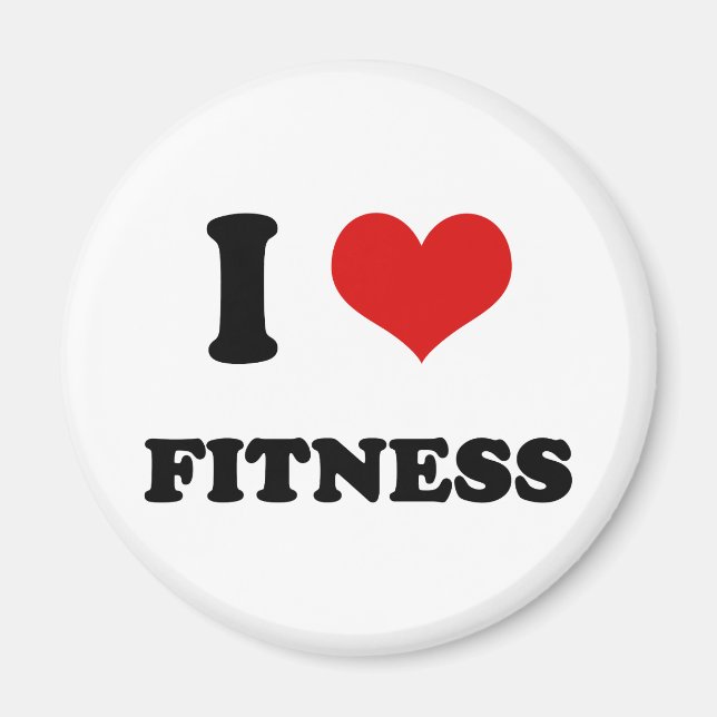 I Heart I Love Fitness Magnet (Front)