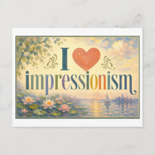 "I [Heart] Impressionism" Postcard