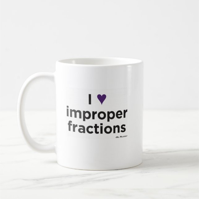 I Heart Improper Fractions Mug (Left)