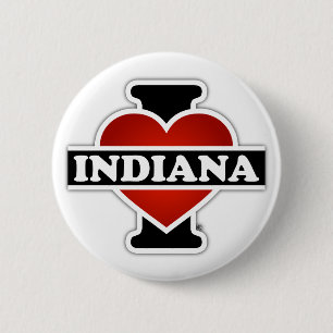 I Heart Indiana 6 Cm Round Badge
