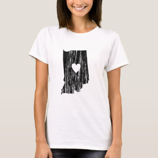 I Heart Indiana Grunge Worn Outline State Love T-Shirt