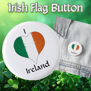 I Heart Ireland Irish Tricolor Flag 3 Cm Round Badge