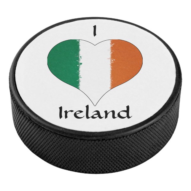 I Heart Ireland Irish Tricolor Flag Hockey Puck (3/4)