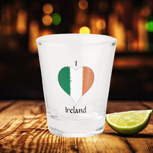 I Heart Ireland Irish Tricolor Flag Shot Glass