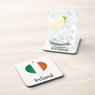 I Heart Ireland Irish Tricolour Flag Coaster
