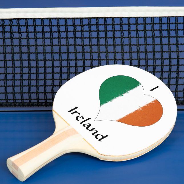 I Heart Ireland Irish Tricolour Flag Ping Pong Paddle (Insitu)