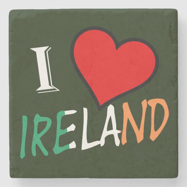 I Heart Ireland overlay coastercnt Stone Coaster (Front)