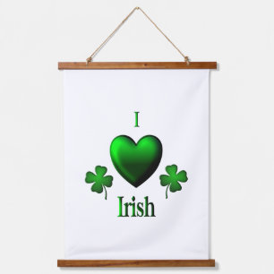 I Heart Irish Earrings Hanging Tapestry
