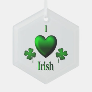I Heart Irish Glass Tree Decoration