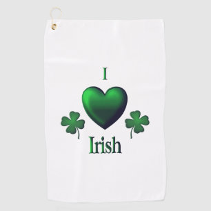 I Heart Irish Golf Towel