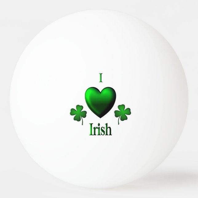 I Heart Irish Ping Pong Ball (Front)