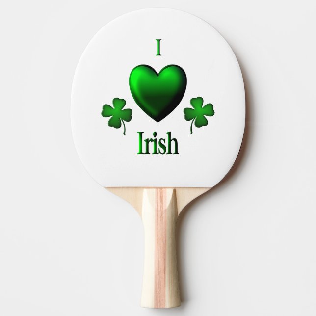 I Heart Irish Ping Pong Paddle (Front)