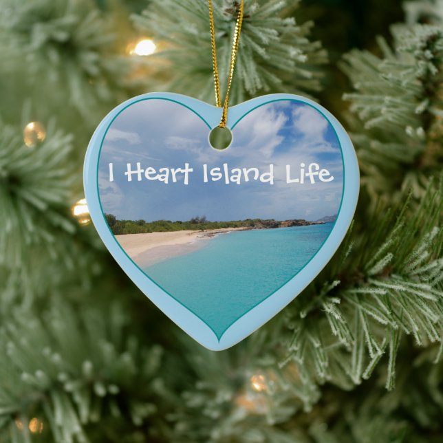 I Heart Island Life  Ceramic Tree Decoration (Tree)