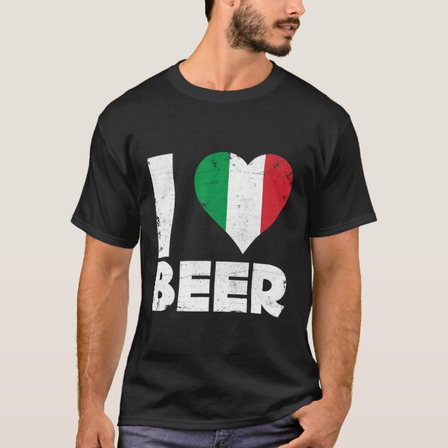 I Heart Italian Beer Pride Love Italy Flag Italia T-Shirt (Front)