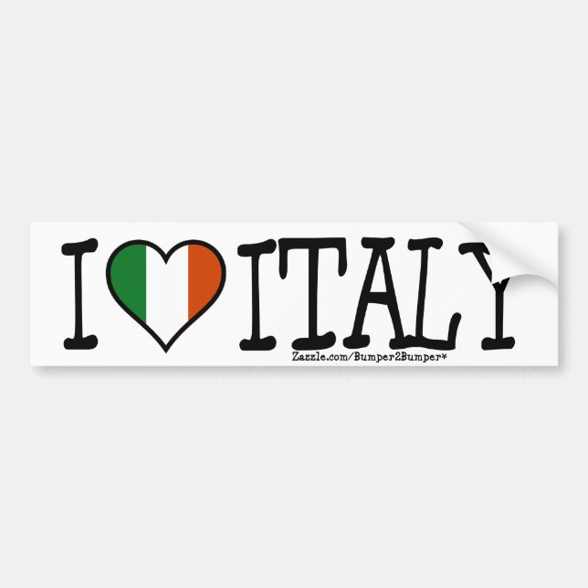 I HEART ITALY BUMPER STICKER (Front)