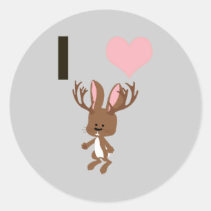 I heart Jackalope Classic Round Sticker