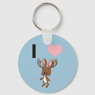 I heart Jackalope Key Ring