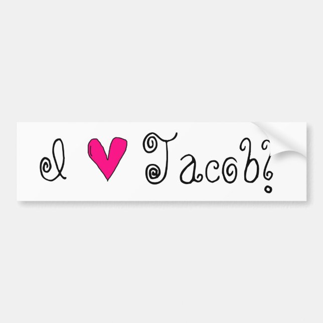 I Heart Jacob Bumper Sticker (Front)
