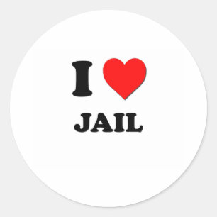 I Heart Jail Classic Round Sticker