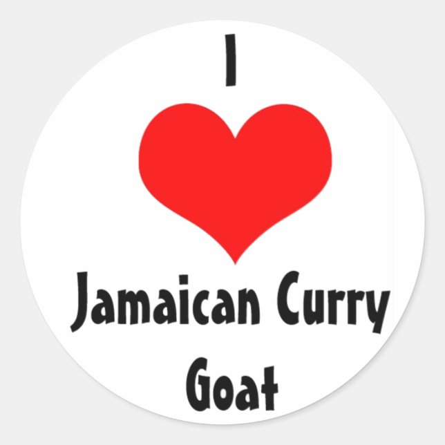 I Heart Jamaican Curry Goat Classic Round Sticker (Front)