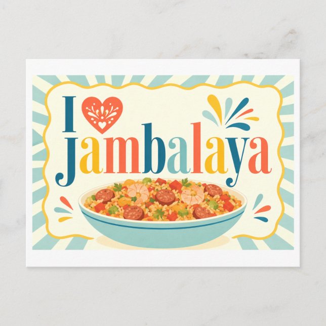 "I [Heart] Jambalaya" Postcard (Front)
