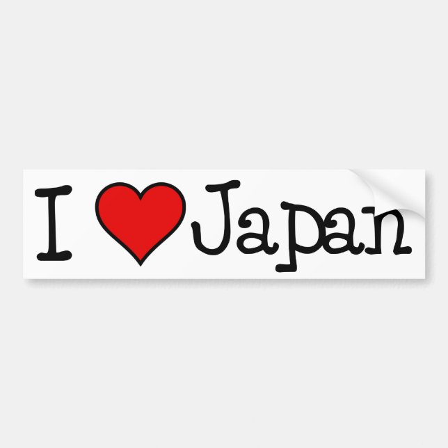 I HEART JAPAN 2 BUMPER STICKER (Front)