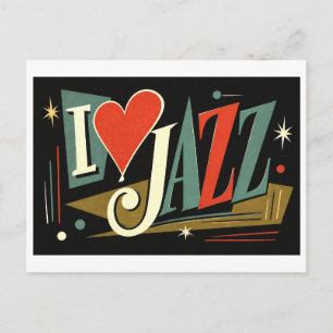 "I [Heart] Jazz" Postcard