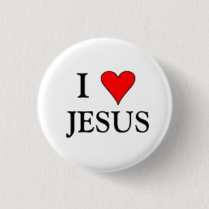 I HEART JESUS 3 CM ROUND BADGE