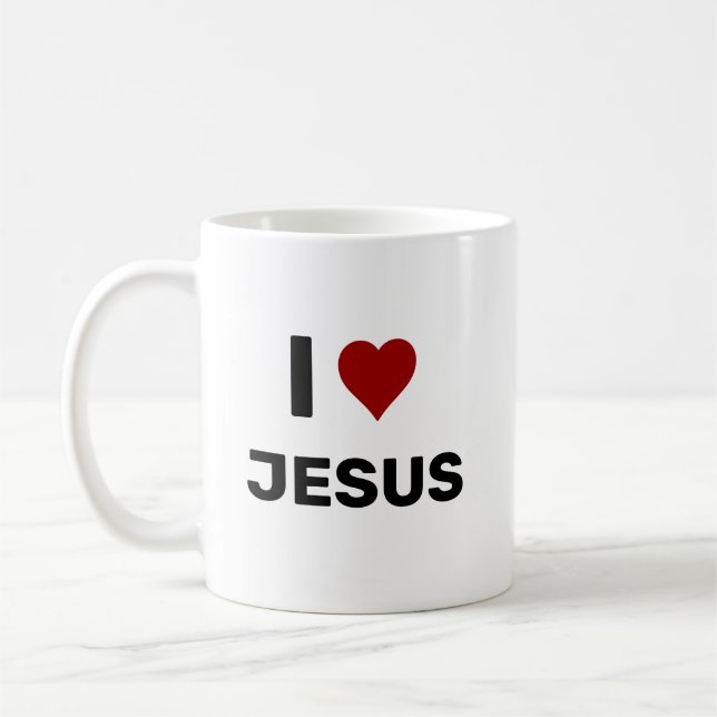 I Heart JesusI Love Jesus Red Heart Coffee Mug (Left)