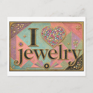 "I [Heart] Jewellery" Postcard