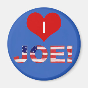 I Heart JOE! On Blue With Flag Magnet