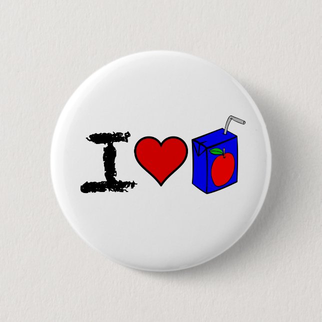 I Heart Juice Boxes 6 Cm Round Badge (Front)
