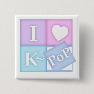 I Heart K~Pop 15 Cm Square Badge