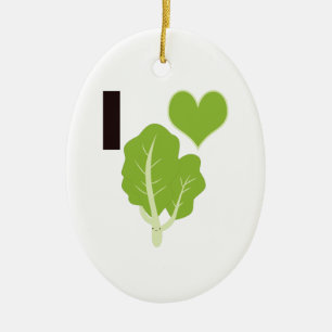 I heart Kale Ceramic Tree Decoration