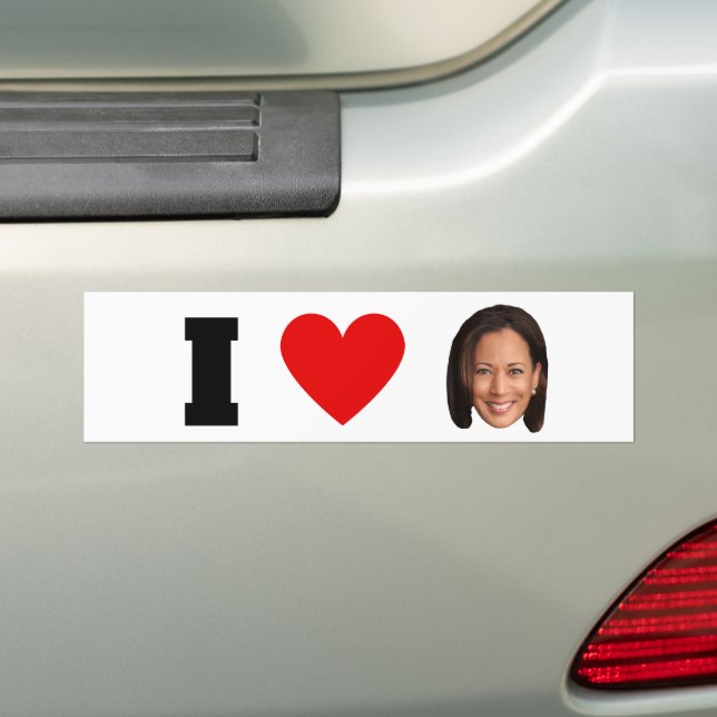 I Heart Kamala Harris  Bumper Sticker (On Car)