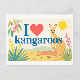 "I [Heart] Kangaroos" Postcard