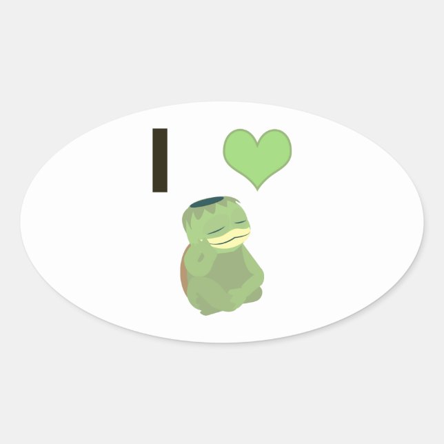 I Heart Kappa Oval Sticker (Front)