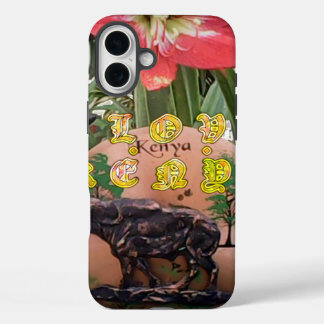 I (Heart) Kenya Buffalo Patch/Print iPhone 16 Plus Case