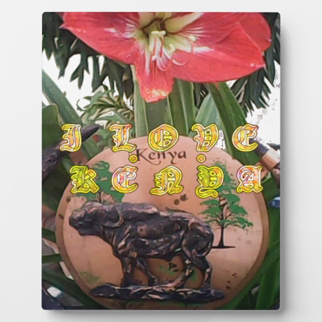 I (Heart) Kenya Buffalo Patch/Print Plaque (Front)