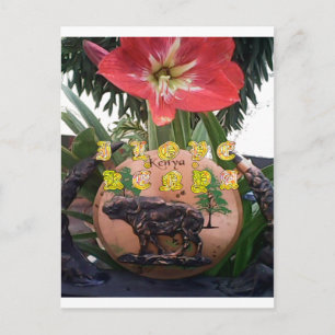 I (Heart) Kenya Buffalo Patch/Print Postcard