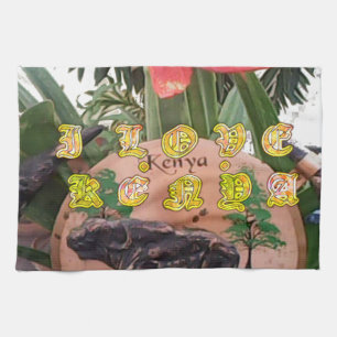 I (Heart) Kenya Buffalo Patch/Print Tea Towel