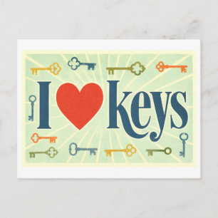 "I [Heart] Keys" Postcard
