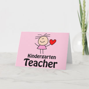 I Heart Kindergarten Teacher Card