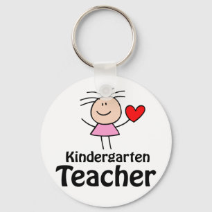 I Heart Kindergarten Teacher Key Ring