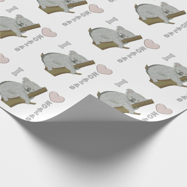 I Heart Koalas Wrapping Paper (Corner)