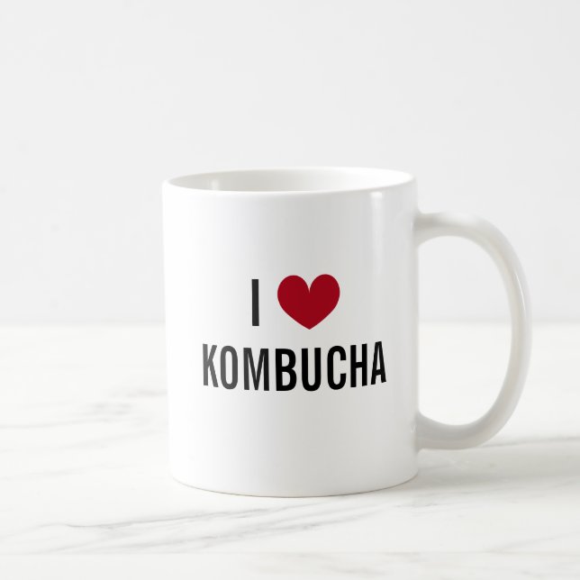 I heart kombucha (fermented tea) custom mug gift (Right)