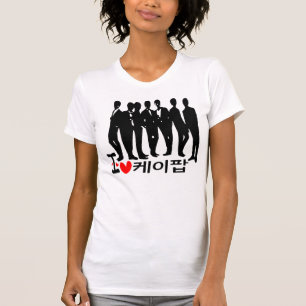 I Heart KPOP in Korean Ladies Destroyed T-Shirt